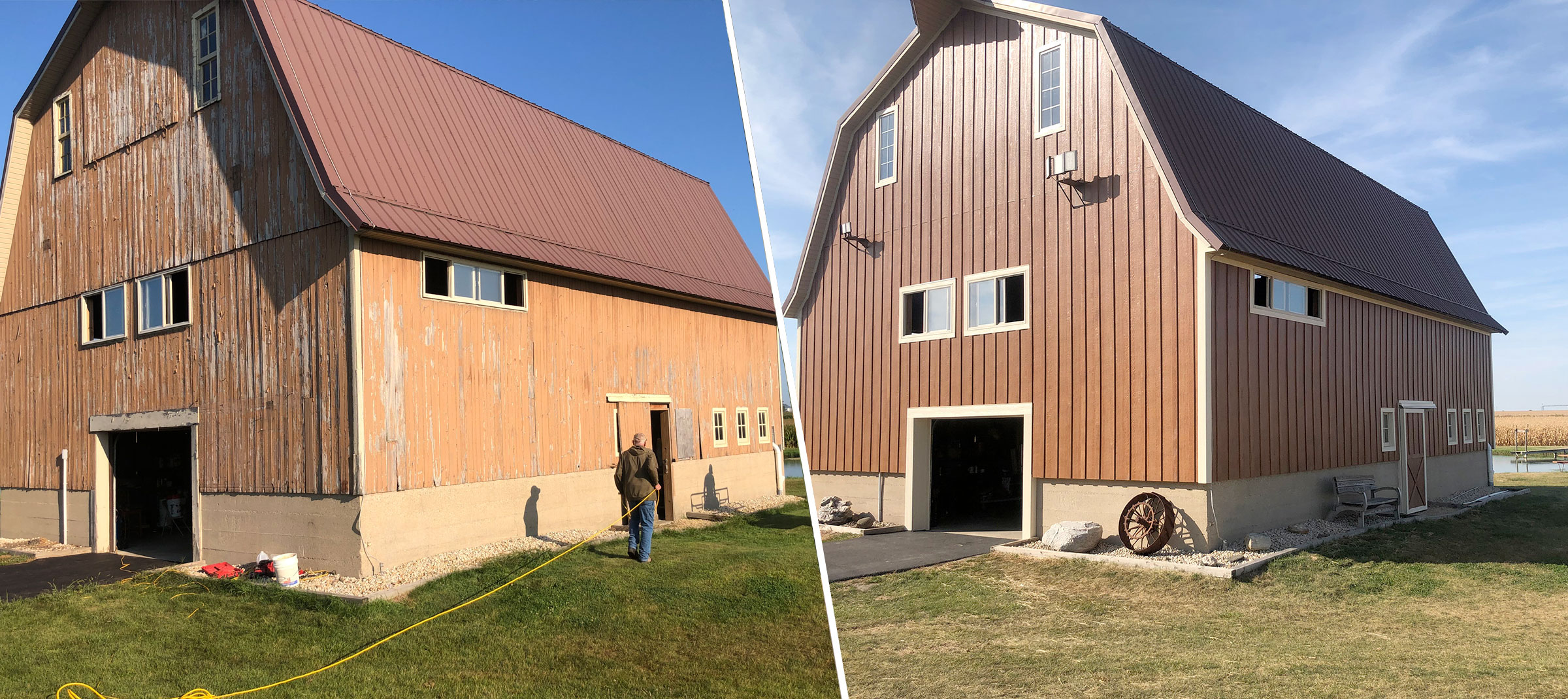Before and After of Barn Restoration 